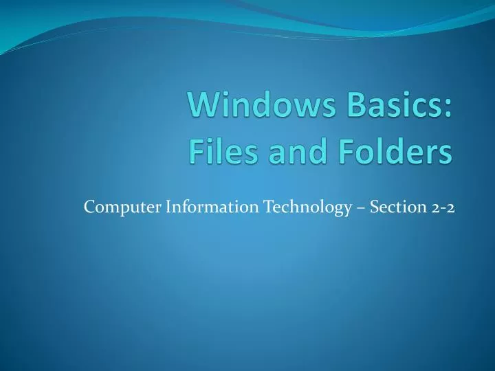 windows basics files and folders