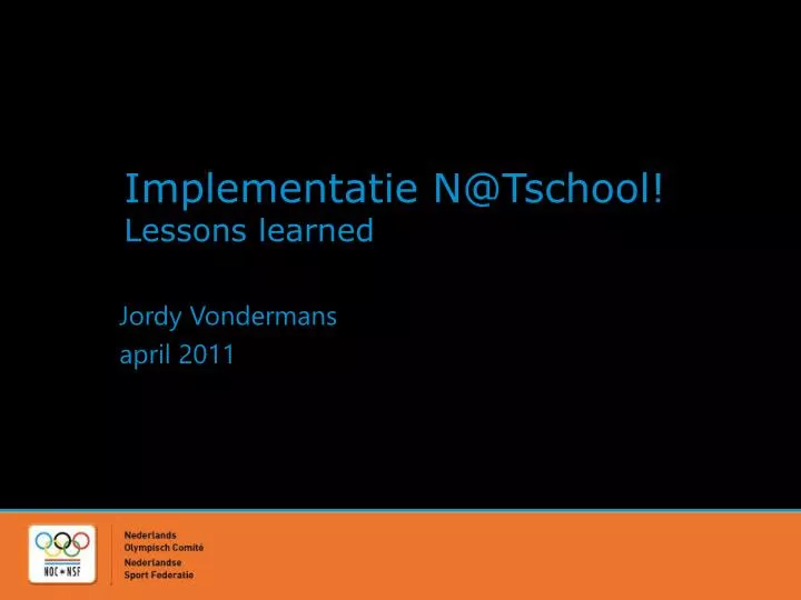 implementatie n@tschool lessons learned