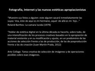 Fotografía, Internet y las nuevas estéticas apropiacionistas
