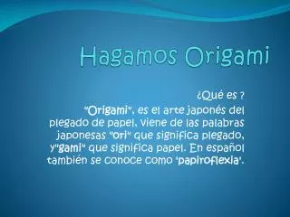 hagamos origami