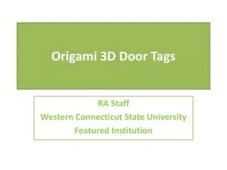 Origami 3D Door Tags