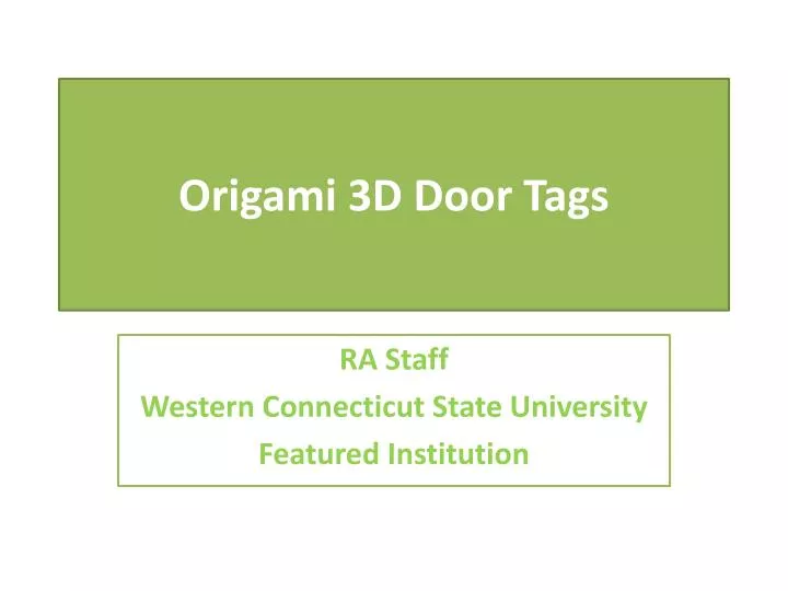 origami 3d door tags