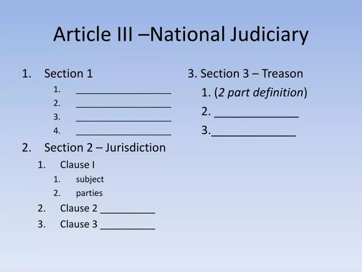article iii national judiciary