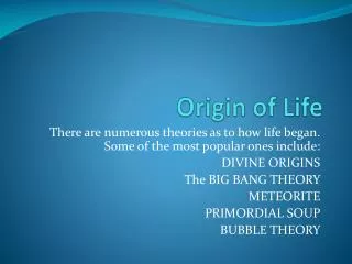 Origin of Life