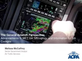 Melissa McCaffrey Senior Government Analyst Air Traffic Services