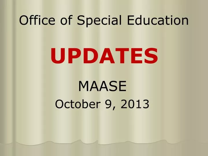 office of special education updates