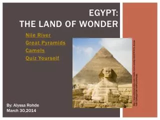 Egypt: The Land of Wonder