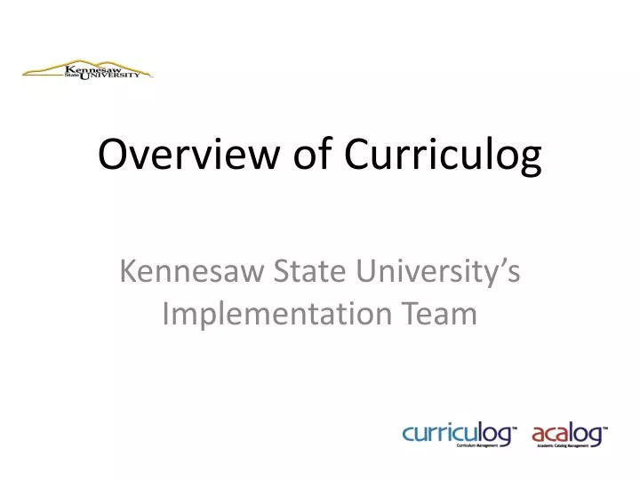 overview of curriculog
