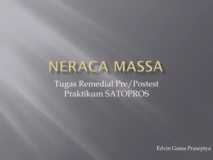 neraca massa