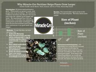 Why Miracle- Gro Fertilizer Helps Plants Grow Larger