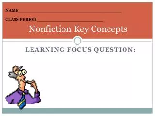 Nonfiction Key Concepts