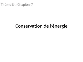 conservation de l nergie