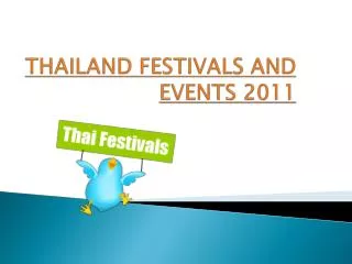 Thailand Festivals and Events 2011