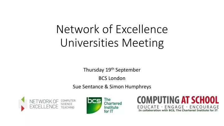 network of excellence universities meeting