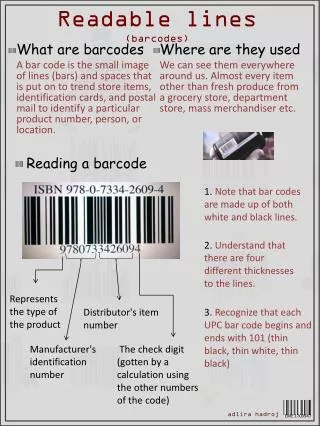 Readable lines (barcodes)