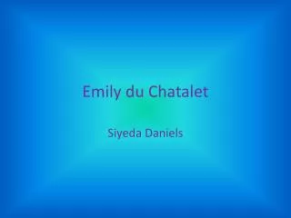 Emily du Chatalet