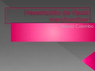 presentaci n de visual merchandiser