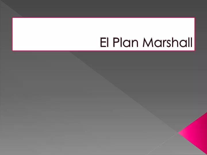 el plan marshall