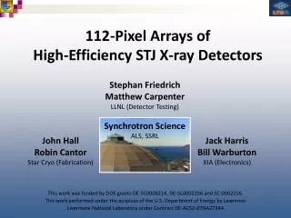 112-Pixel Arrays of High-Efficiency STJ X-ray Detectors