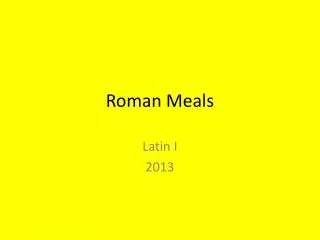 Roman Meals