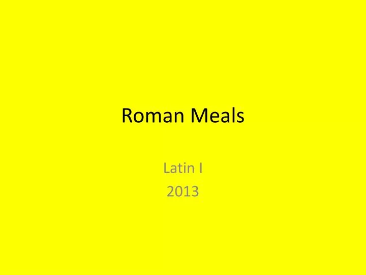 roman meals