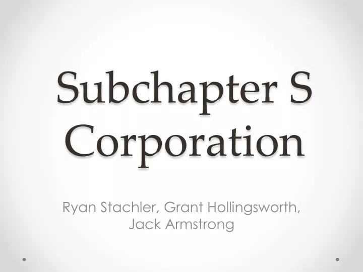 subchapter s corporation