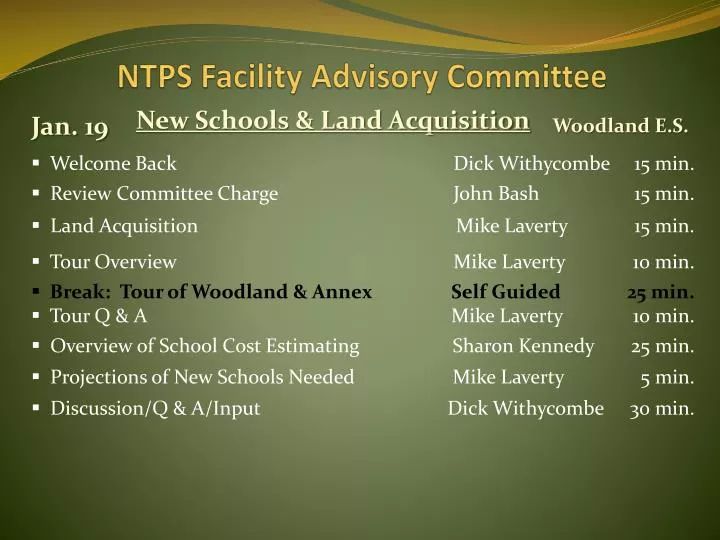 ntps facility advisory committee