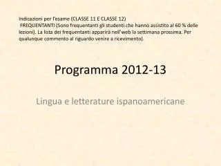 programma 2012 13