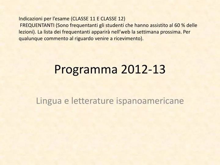 programma 2012 13