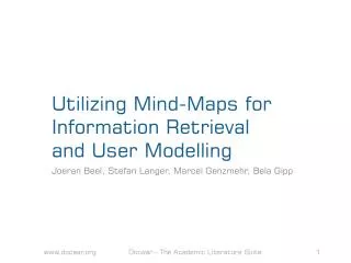 Utilizing Mind-Maps for Information Retrieval and User Modelling
