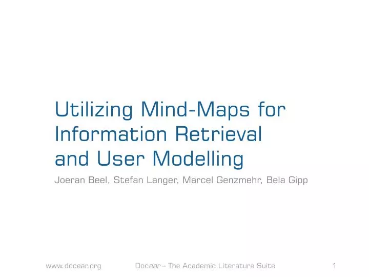 utilizing mind maps for information retrieval and user modelling