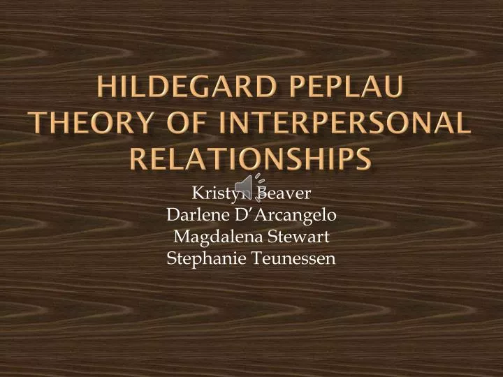 hildegard peplau theory of interpersonal relationships