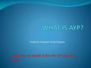 WHAT IS AYP?