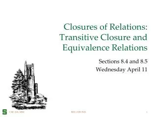 Closures of Relations: Transitive Closure and Equivalence Relations