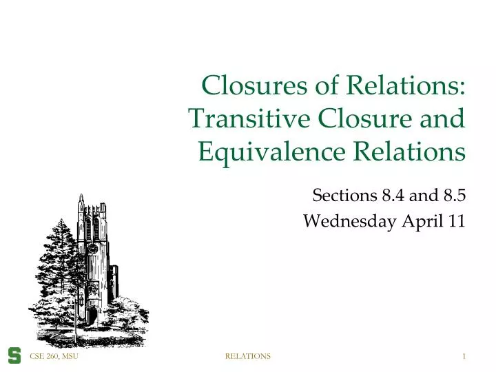 closures of relations transitive closure and equivalence relations