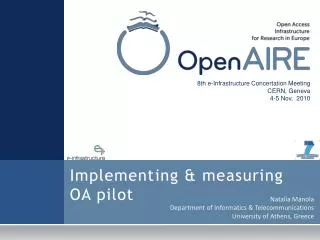 Implementing &amp; measuring OA pilot