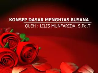 konsep dasar menghias busana