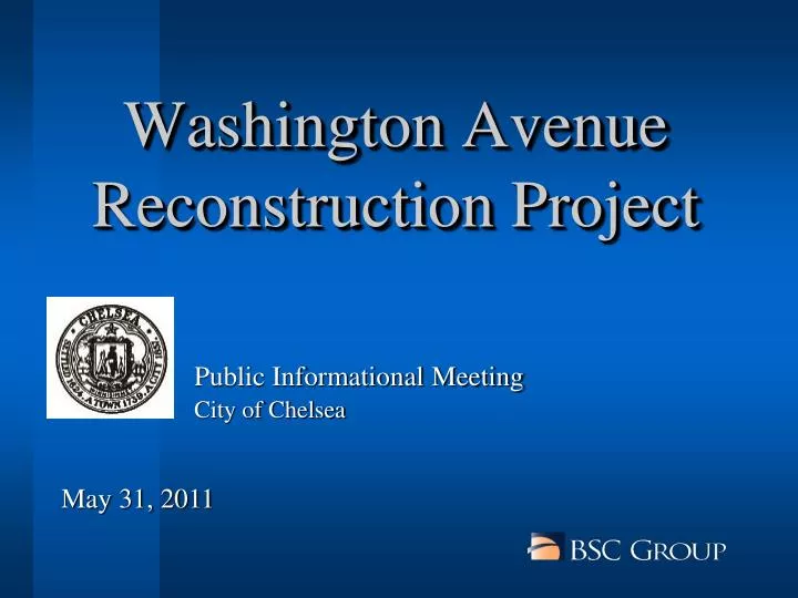 washington avenue reconstruction project
