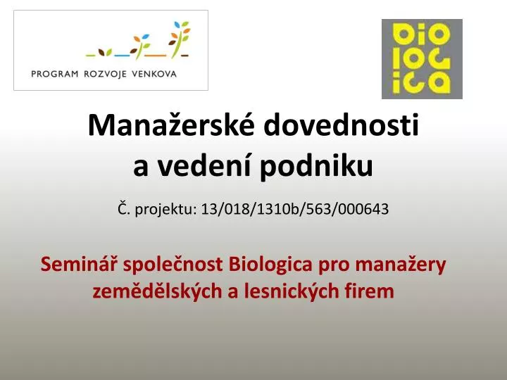 mana ersk dovednosti a veden podniku projektu 13 018 1310b 563 000643