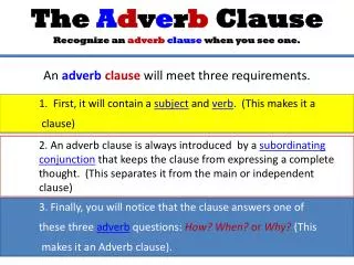 3. Finally, you will notice that the clause answers one of
