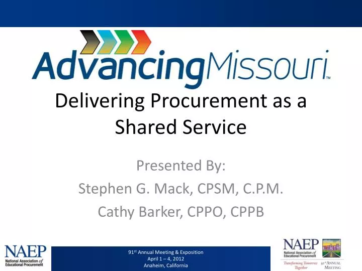 delivering procurement as a shared service