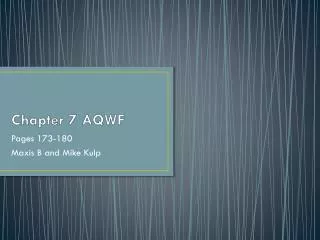 Chapter 7 AQWF