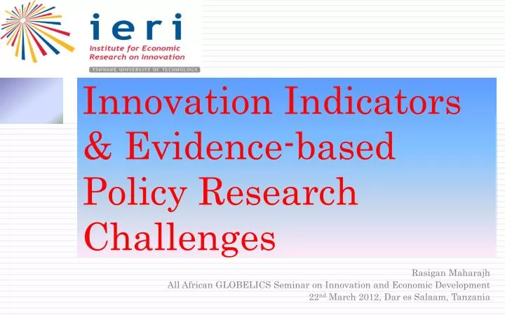 innovation indicators evidence based policy research challenges