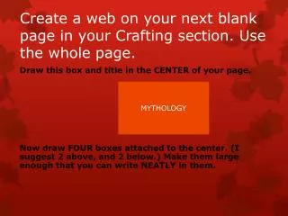 Create a web on your next blank page in your Crafting section. Use the whole page.