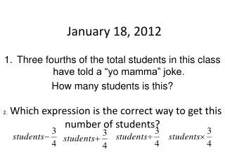 january 18 2012