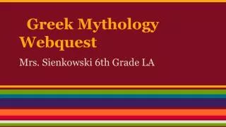 Greek Mythology Webquest