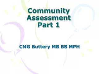 Community Assessment Part 1