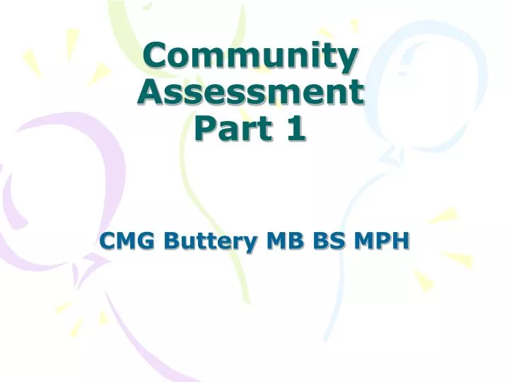 community assessment part 1