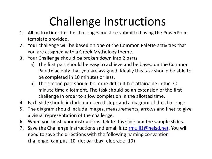 challenge instructions