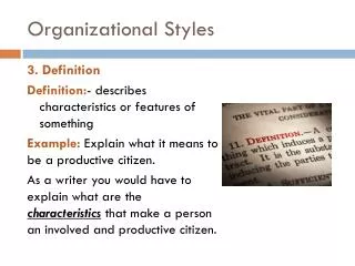 Organizational Styles